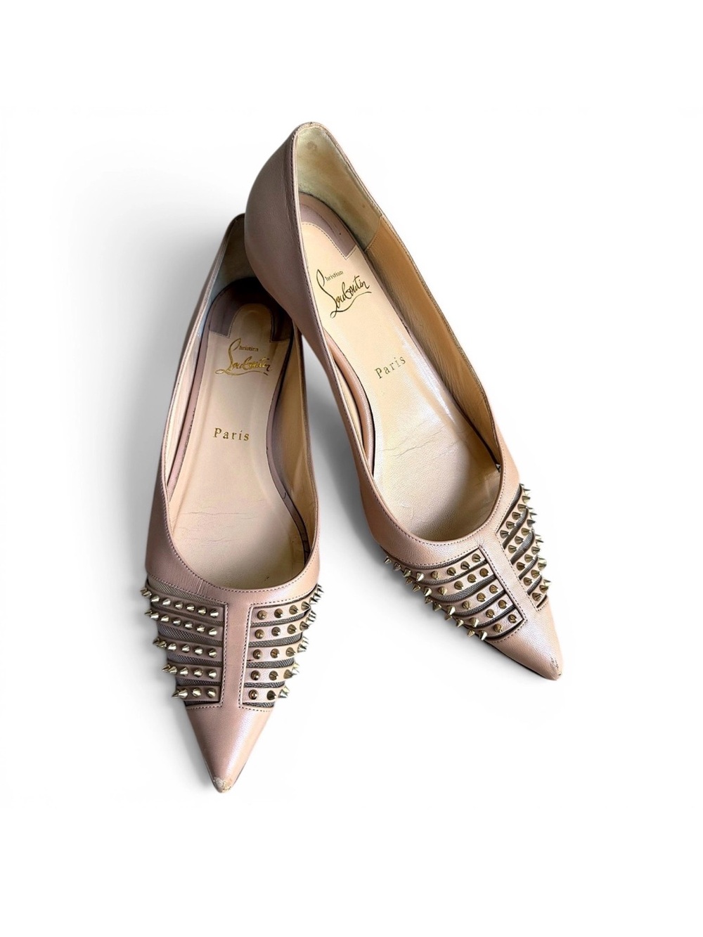 Christian Louboutin Bareta Pointed Studded Flats